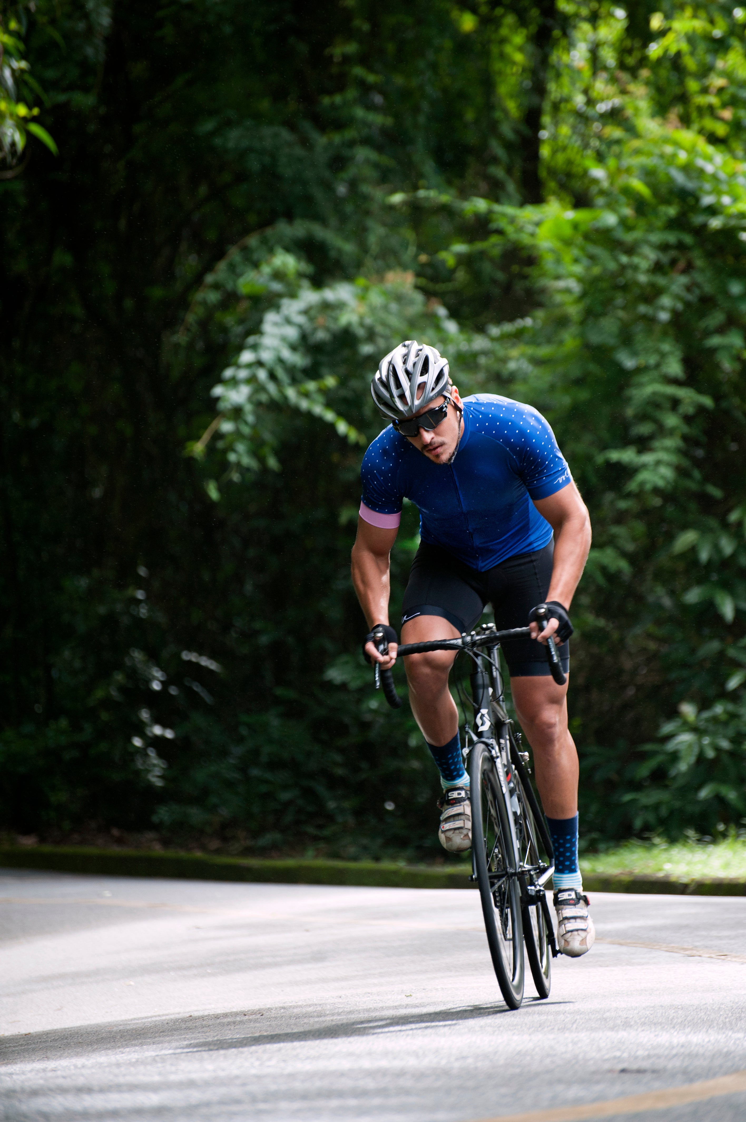 Men's Dots Cycling Jersey - Navy/Melon